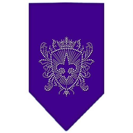 UNCONDITIONAL LOVE Fleur De Lis Shield Rhinestone Bandana Purple Large UN852220